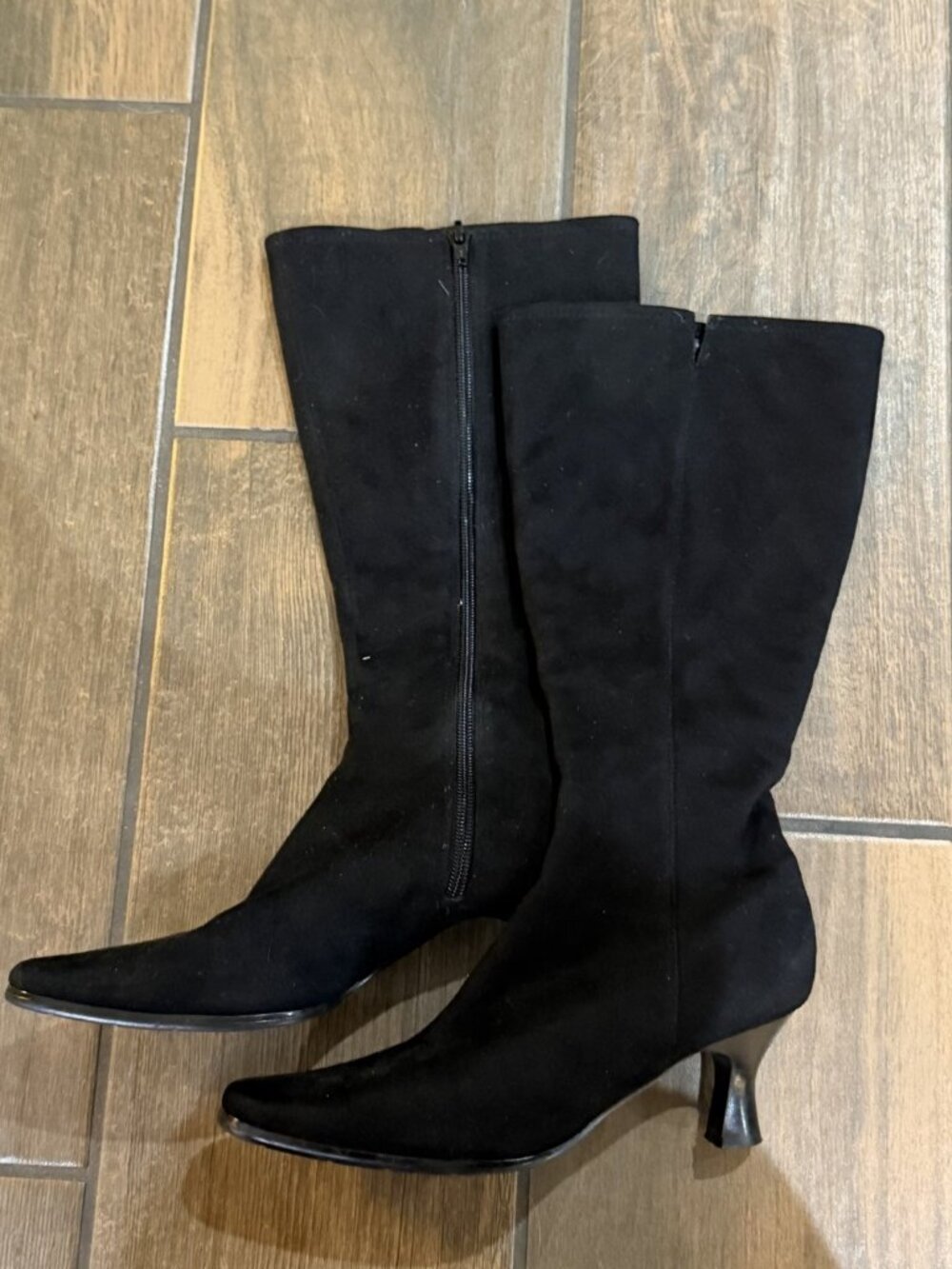 Nordstrom Black Pointed-Toe Heeled Tall Boots Size 6
